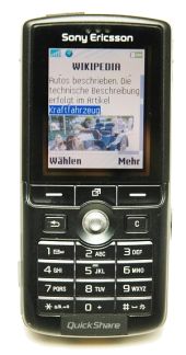 Wikipedia auf dem Sony Ericsson K750i