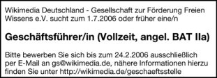 Stellenanzeige in der Zeit