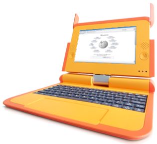 Wikipedia auf dem OLPC (Bildmontage)